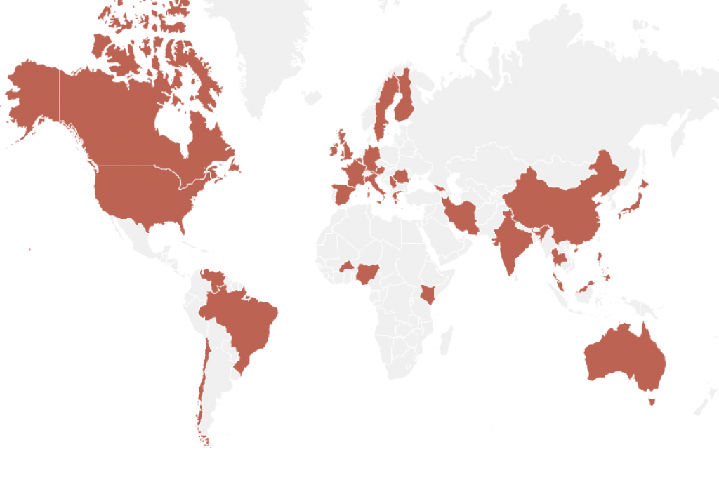 Playable City Heatmap of Application Countries 
